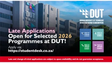 DUT Late Applications 2026: Selected Programmes Open for Admission