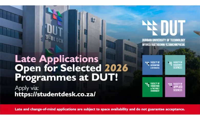 DUT Late Applications 2026: Selected Programmes Open for Admission