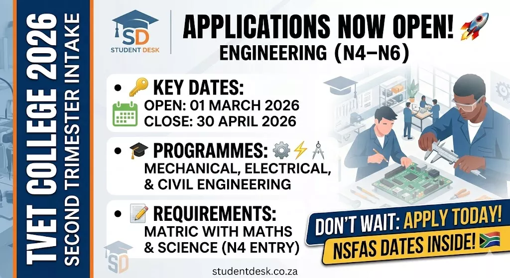 TVET College Second Trimester Applications 2026